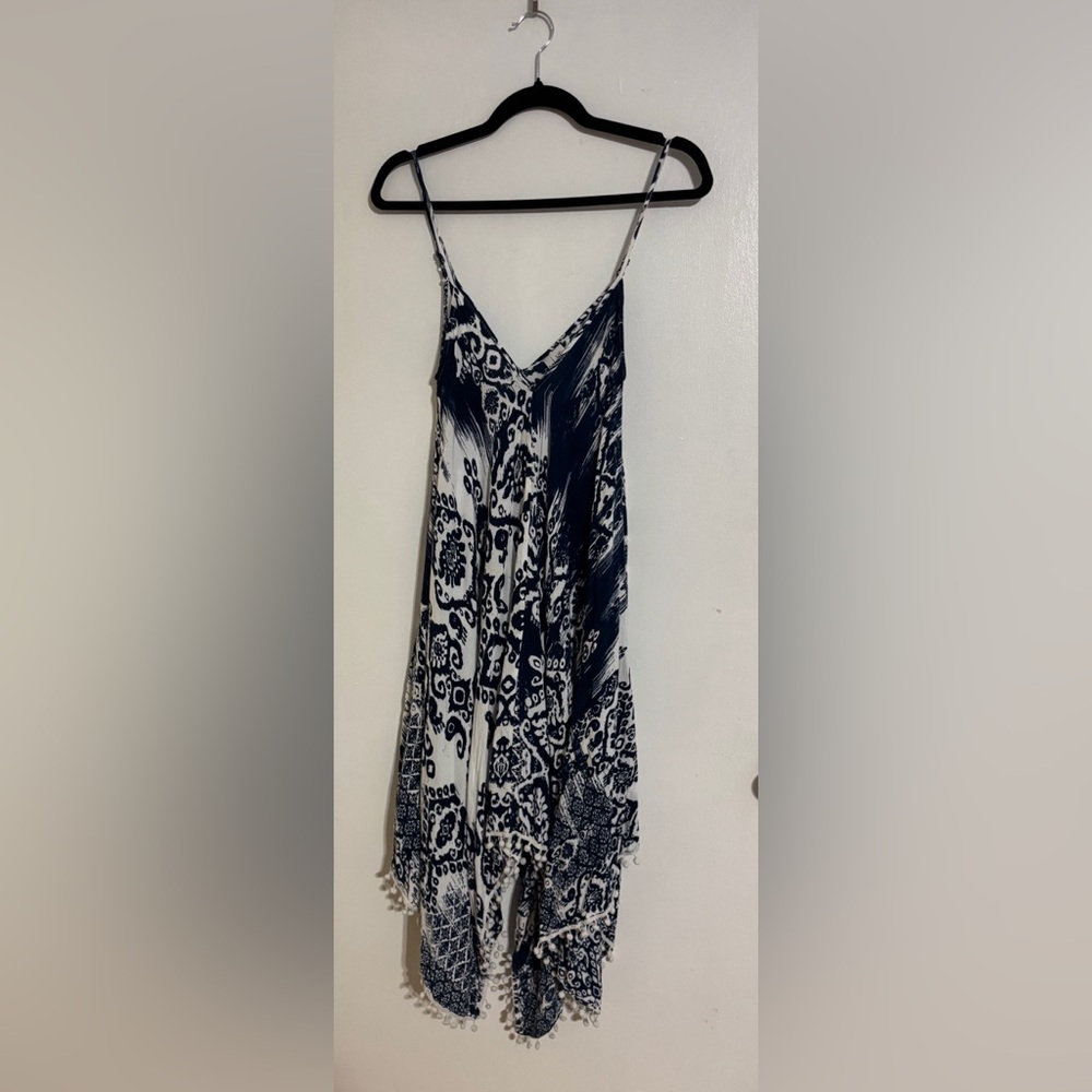 Japna Gao Blue and White Beach Maxi Dress size Large